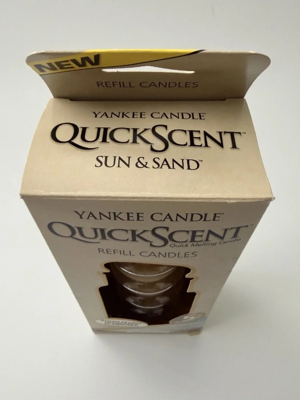 New Yankee Candle Quick Scent Sun & Sand 5 Refill Candles NIB Air Freshener